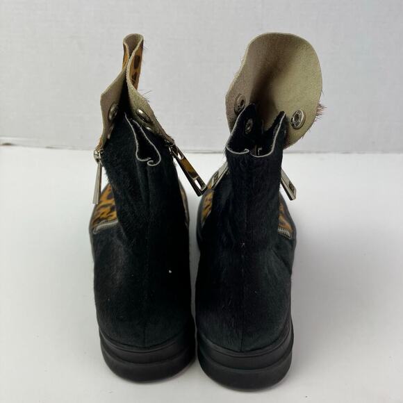 Jeffrey Campbell Ibiza Sci Fi Fur Platform Sneaker Booties Tan Black Leopard 6.5 - Picture 9 of 16